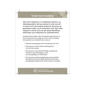 Vold mot kvinner - Informasjonskort