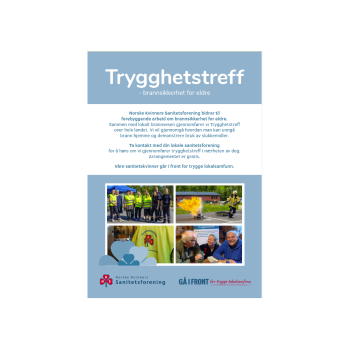 Plakat A4 trygghetstreff, brannsikkerhet for eldre