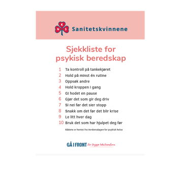 Flyer - Sjekkliste for psykisk beredskap - 50 pk.